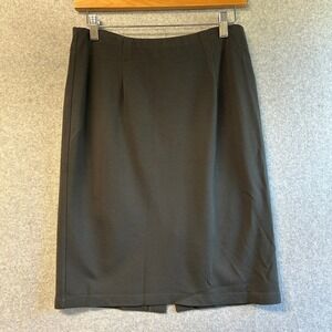 Eileen Fisher Pencil Skirt Charcoal Gray Viscose Blend Stretch Career Size Small